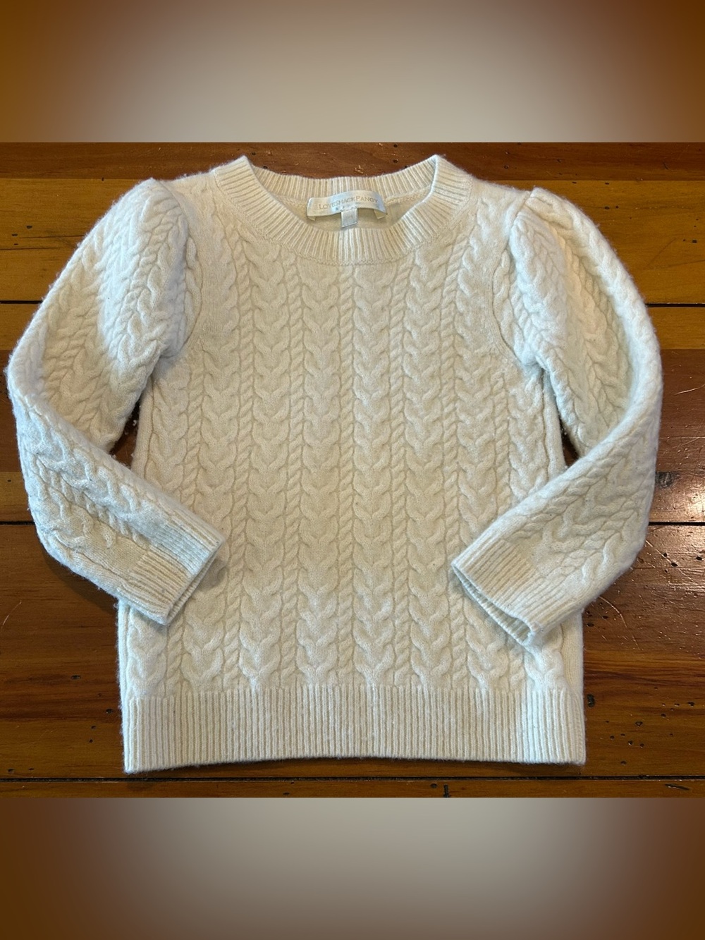 Sz 7-8Y Love Shack Fancy "Sallie" Cable-Knit Pullover